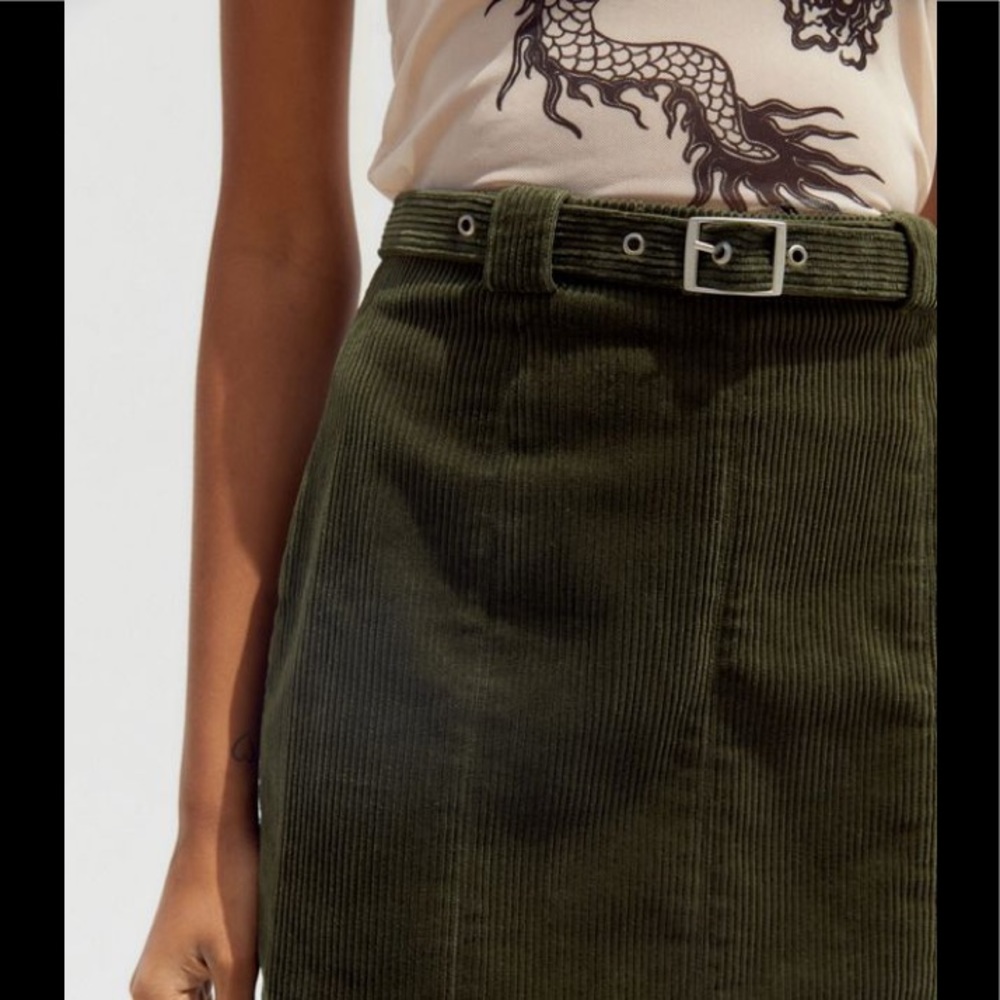Urban Outfitters corduroy skirt with belt in navy